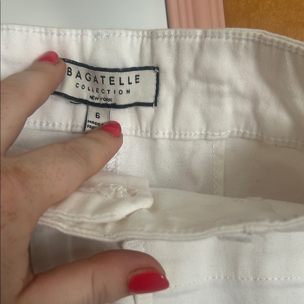 Wide Leg White Women's Pants - Classic High-Rise - Picture 4 of 5